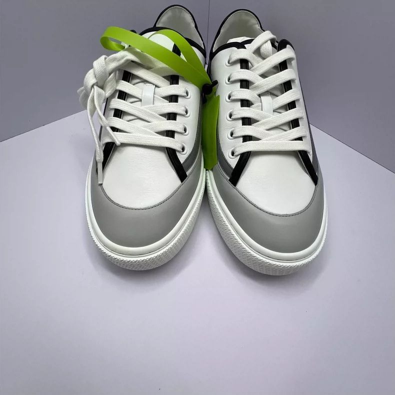 Hermes Hermes White Gray Paneled Sneakers Size 40.5-yf Size US 10.5 / EU 43-44 - 4 Thumbnail