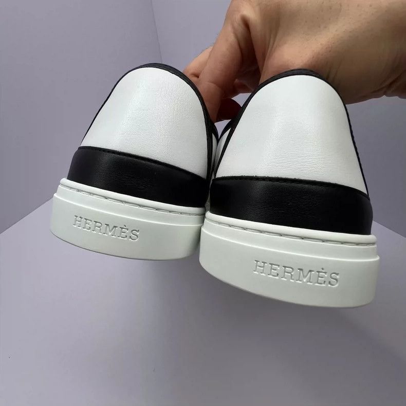 Hermes Hermes White Gray Paneled Sneakers Size 40.5-yf Size US 10.5 / EU 43-44 - 2 Thumbnail