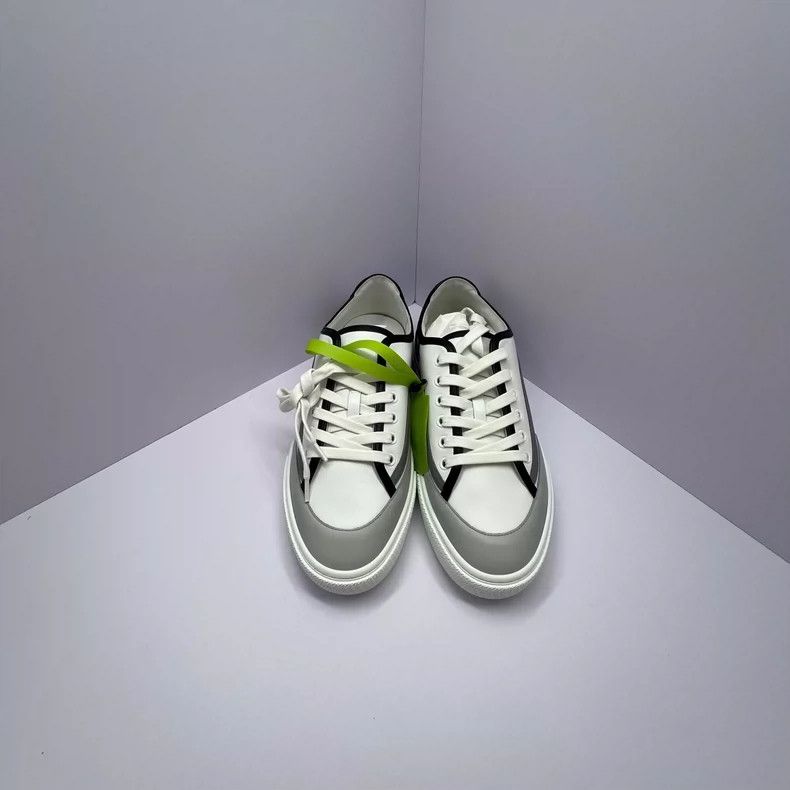 Hermes Hermes White Gray Paneled Sneakers Size 40.5-yf Size US 10.5 / EU 43-44 - 3 Thumbnail