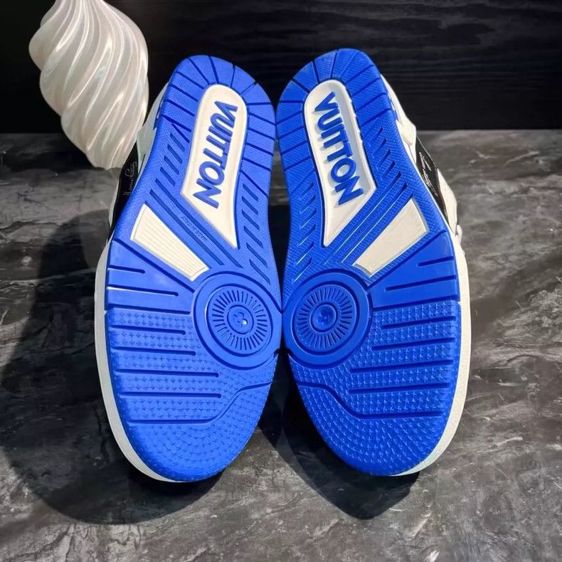Louis Vuitton White Blue Trainer Sneakers-yf Size US 8.5 / EU 41-42 - 5 Thumbnail