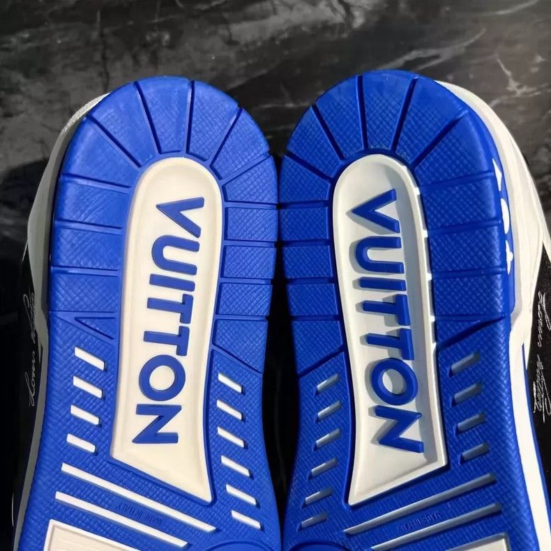 Louis Vuitton White Blue Trainer Sneakers-yf Size US 8.5 / EU 41-42 - 6 Thumbnail