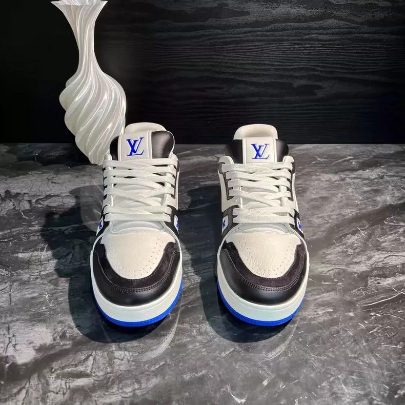 Louis Vuitton White Blue Trainer Sneakers-yf Size US 8.5 / EU 41-42 - 2 Thumbnail