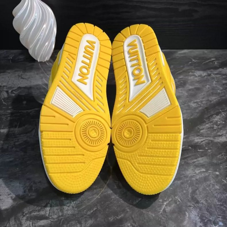 Louis Vuitton White and Yellow Trainer Sneakers-yf Size US 8 / EU 41 - 5 Thumbnail