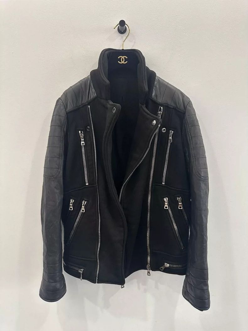 Balmain Balmain Black Zip Motorcycle Leather Jacket-yf Size US M / EU 48-50 / 2 - 2 Thumbnail