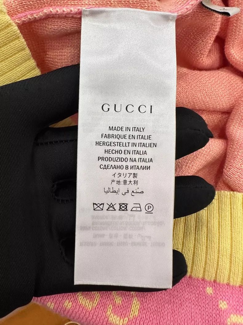 Gucci Gucci Pink Logo Knitted Short Sleeve Top-yf Size US XXS / EU 40 - 6 Thumbnail