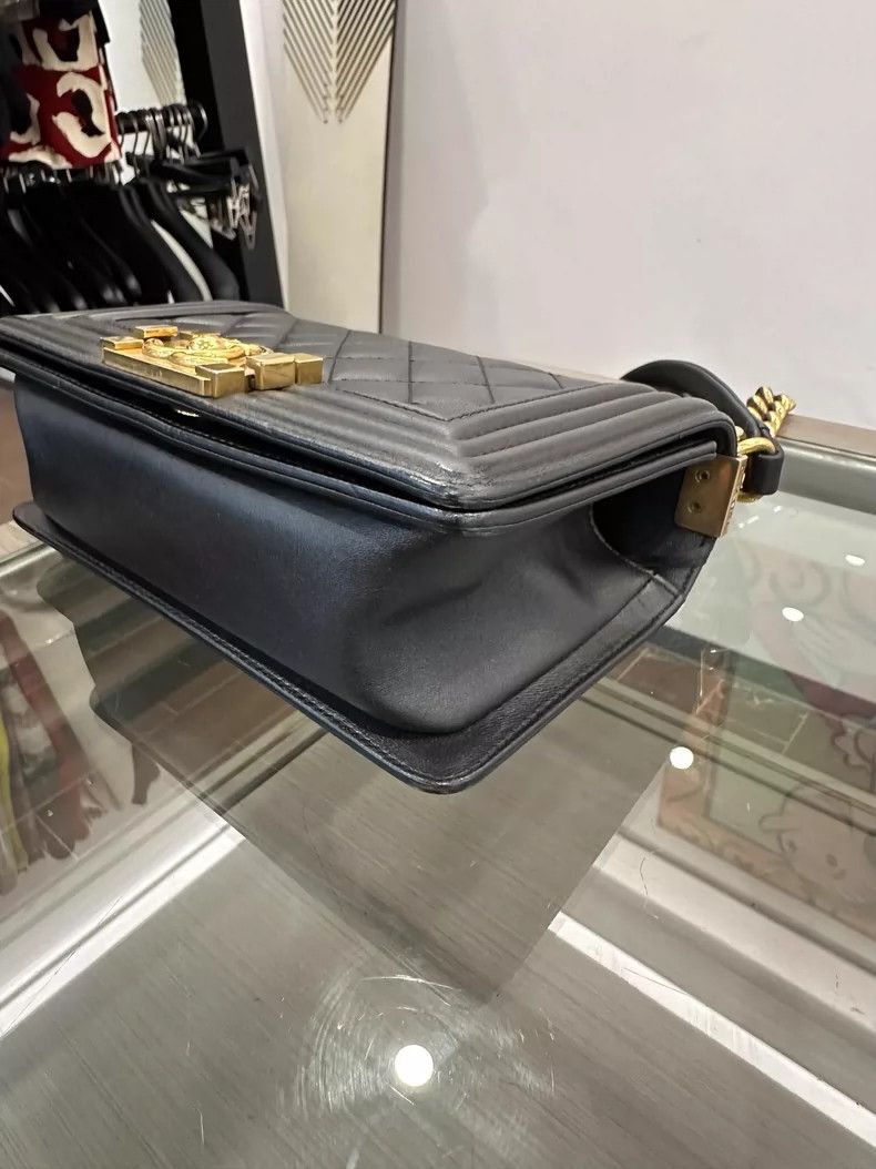 Chanel Chanel Black Gold Leboy Leather Shoulder Bag-yf Size ONE SIZE - 6 Thumbnail