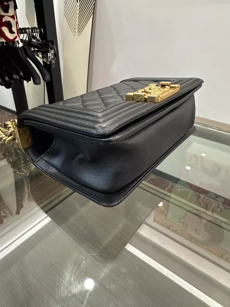 Chanel Chanel Black Gold Leboy Leather Shoulder Bag-yf Size ONE SIZE - 5 Thumbnail