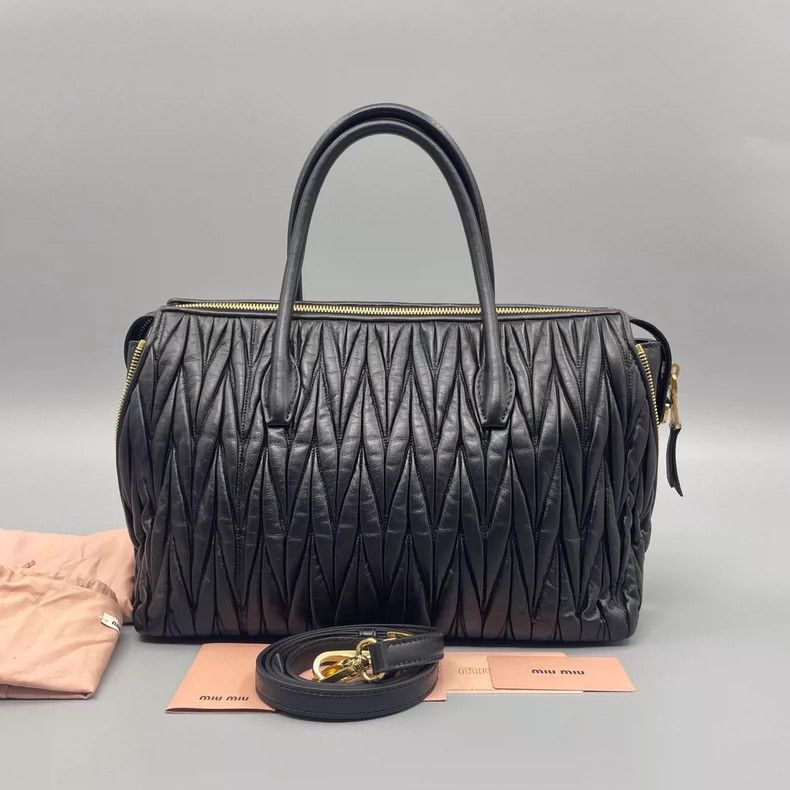 Miu Miu Miu Miu Pleated Handbag Crossbody Bag-yf Size ONE SIZE - 2 Thumbnail