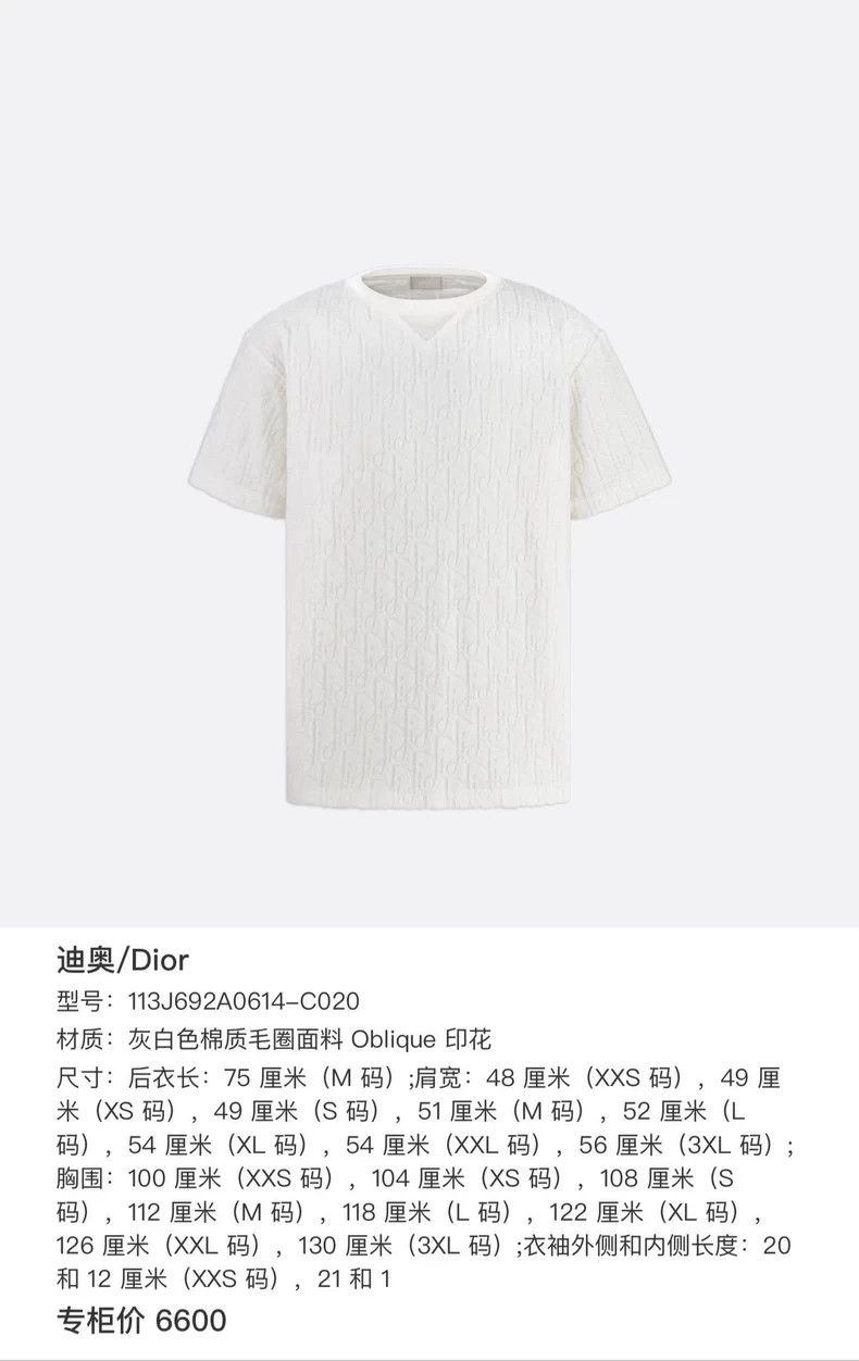 Dior Dior Logo Short Sleeve T-Shirt in White-yf Size US L / EU 52-54 / 3 - 6 Thumbnail