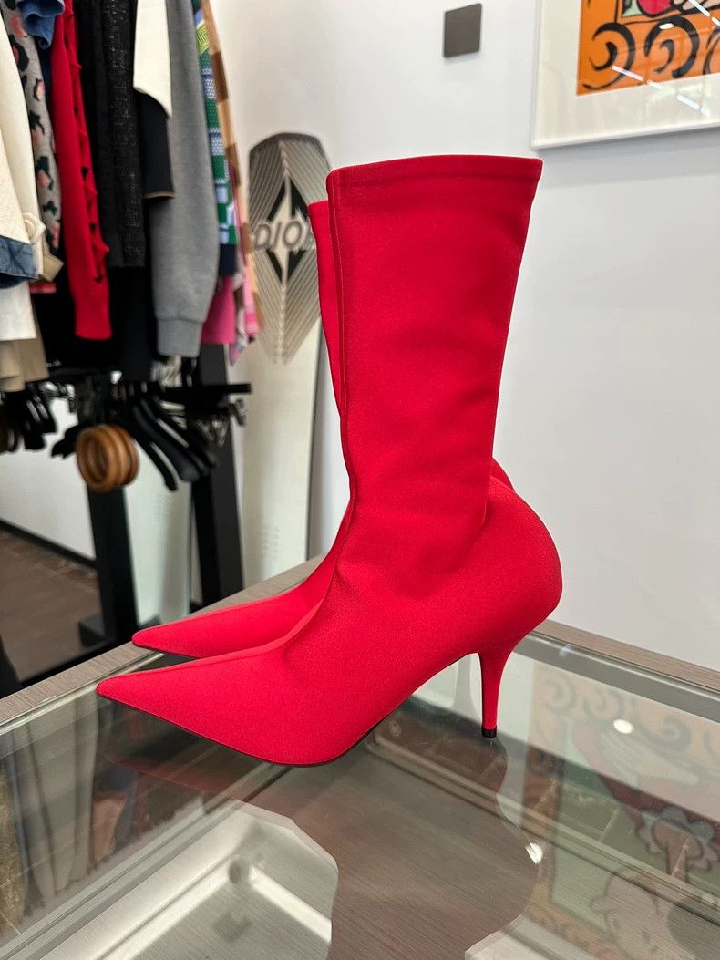 Balenciaga Balenciaga Red Pointed Ankle Boots for Women-yf Size US 7.5 / EU 40-41 - 4 Thumbnail