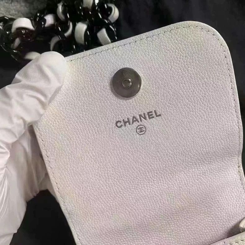 Chanel Chanel White Metal Logo Chain Phone Bag-yf Size ONE SIZE - 4 Thumbnail