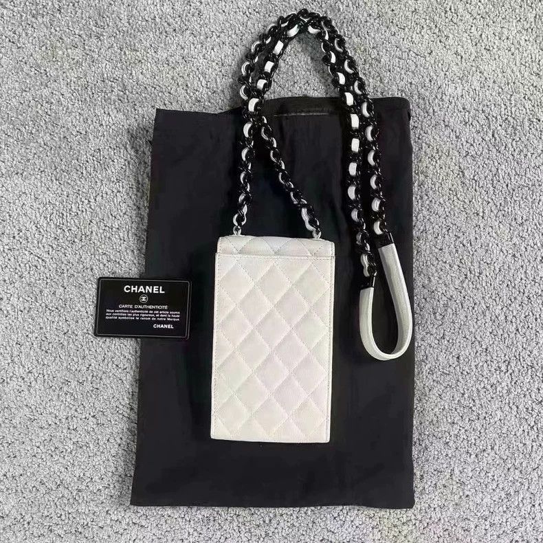 Chanel Chanel White Metal Logo Chain Phone Bag-yf Size ONE SIZE - 2 Thumbnail