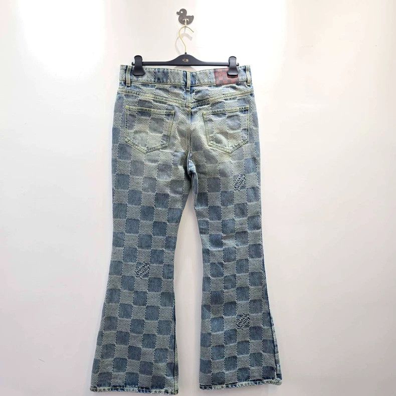 Louis Vuitton Louis Vuitton Checkered Flared Jeans Size 33-yf Size US 33 - 3 Thumbnail