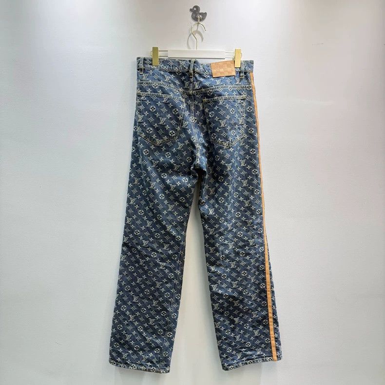 Louis Vuitton Louis Vuitton Patterned Denim Pants with Logo-yf Size US 33 - 3 Thumbnail