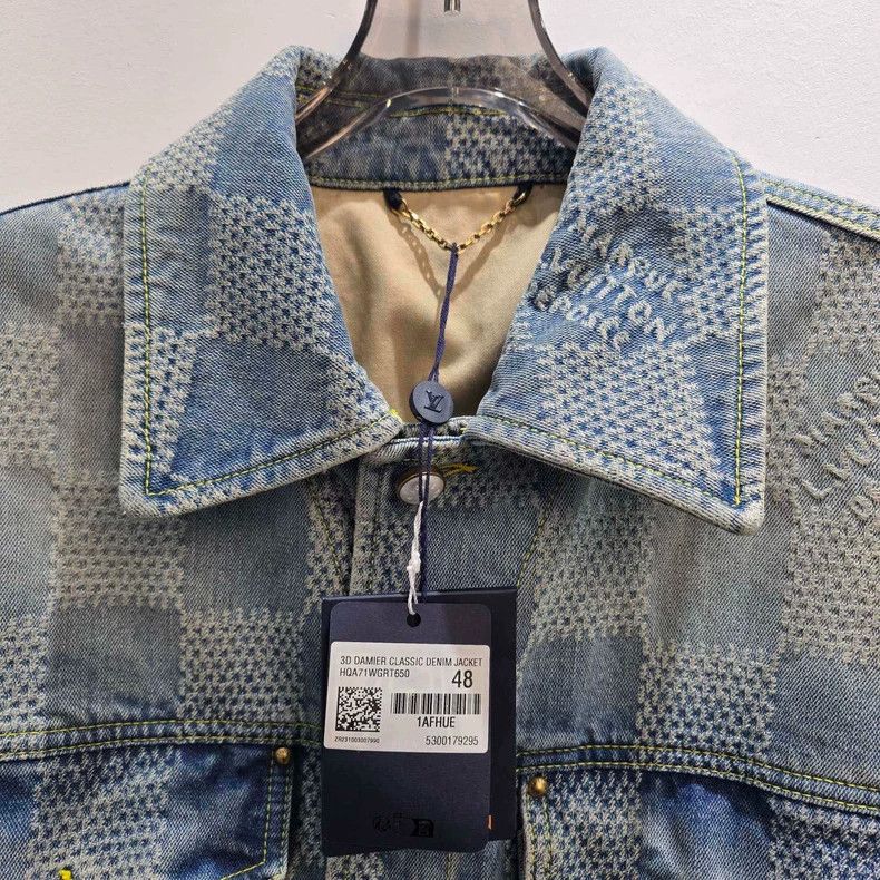 Louis Vuitton Louis Vuitton 3D Checkered Denim Jacket-yf Size US L / EU 52-54 / 3 - 2 Thumbnail
