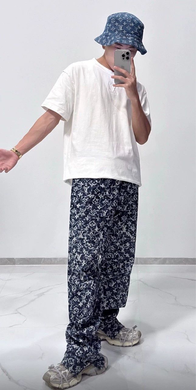 Louis Vuitton Louis Vuitton Full Print Logo Denim Pants-yf Size US 34 / EU 50 - 8 Thumbnail