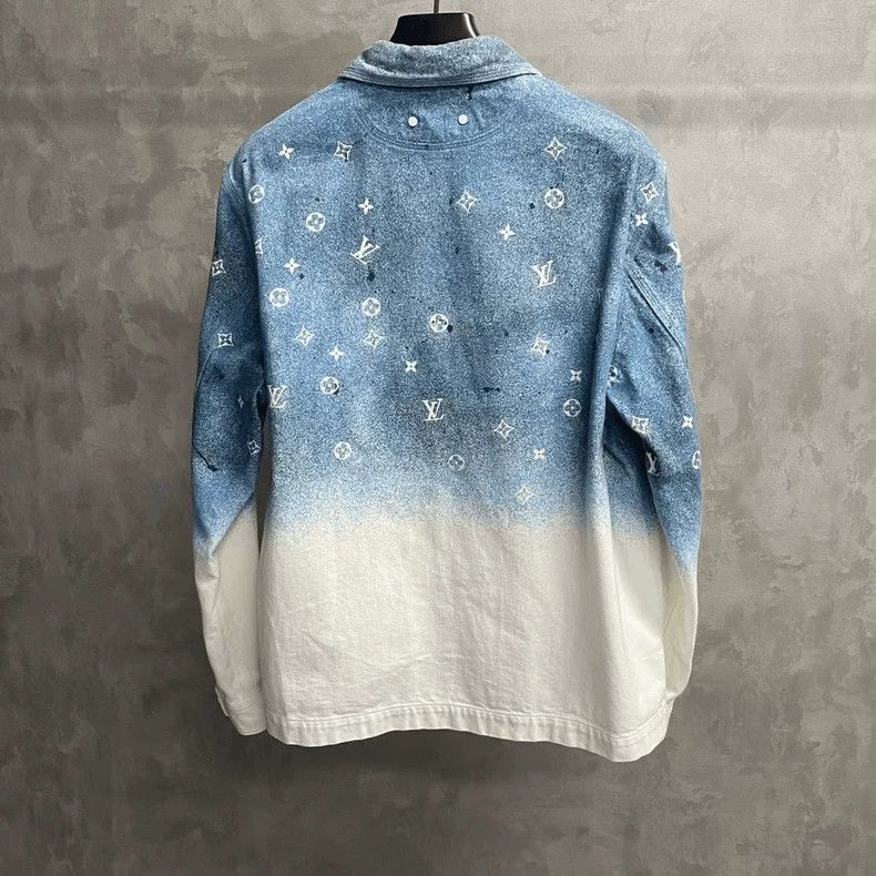 Louis Vuitton Louis Vuitton Blue Gradient Denim Jacket-yf Size US XL / EU 56 / 4 - 2 Thumbnail