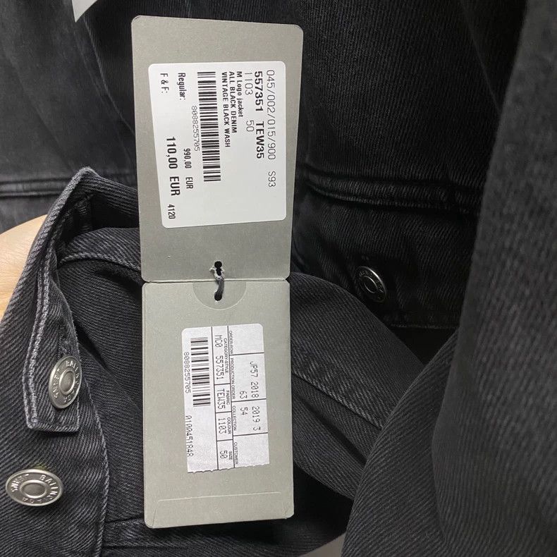 Balenciaga Balenciaga Black Green Embroidered Denim Jacket-yf Size US M / EU 48-50 / 2 - 6 Thumbnail