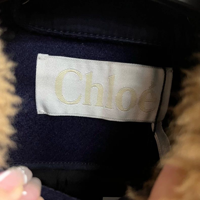 Chloe Chloe Blue Wool Zip Jacket with Fur Collar-yf Size US S / EU 44-46 / 1 - 2 Thumbnail