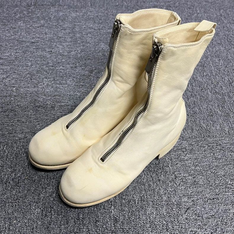 Guidi Latest White Leather Ankle Boots-yf Size US 6.5 / EU 39-40 - 2 Thumbnail
