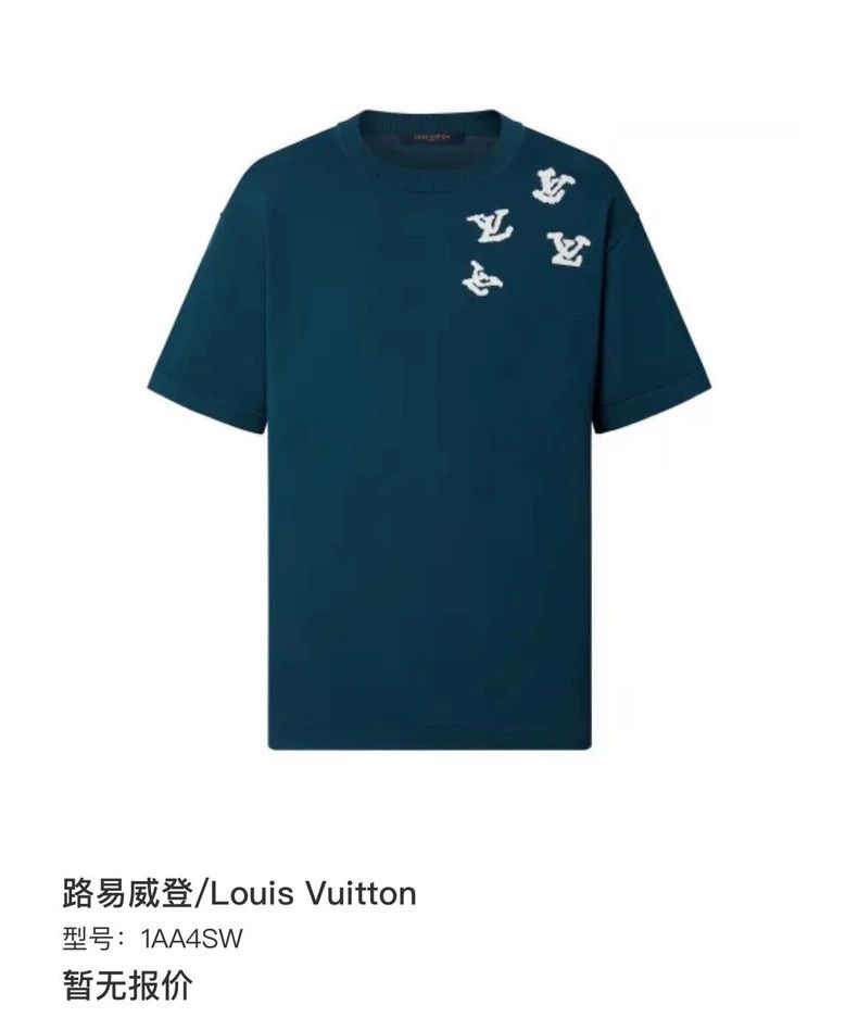 Louis Vuitton Louis Vuitton Blue Logo T-shirt Size M-yf | Grailed