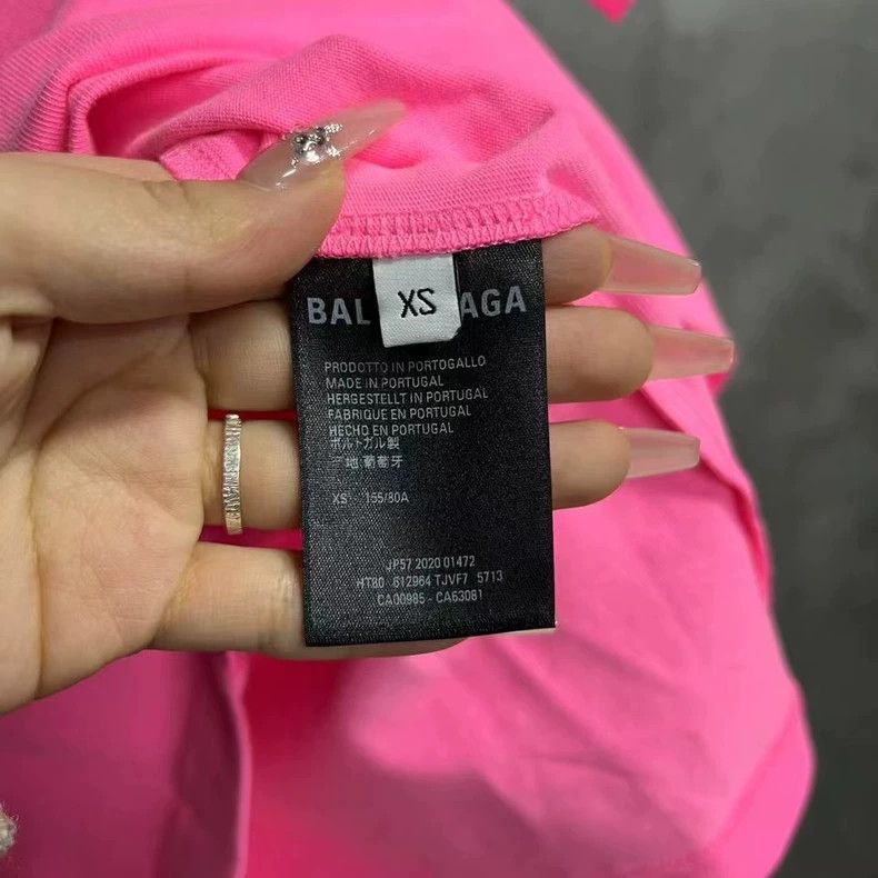 Balenciaga Balenciaga Pink Letter Print Short Sleeve T-Shirt-yf Size US XS / EU 42 / 0 - 3 Thumbnail