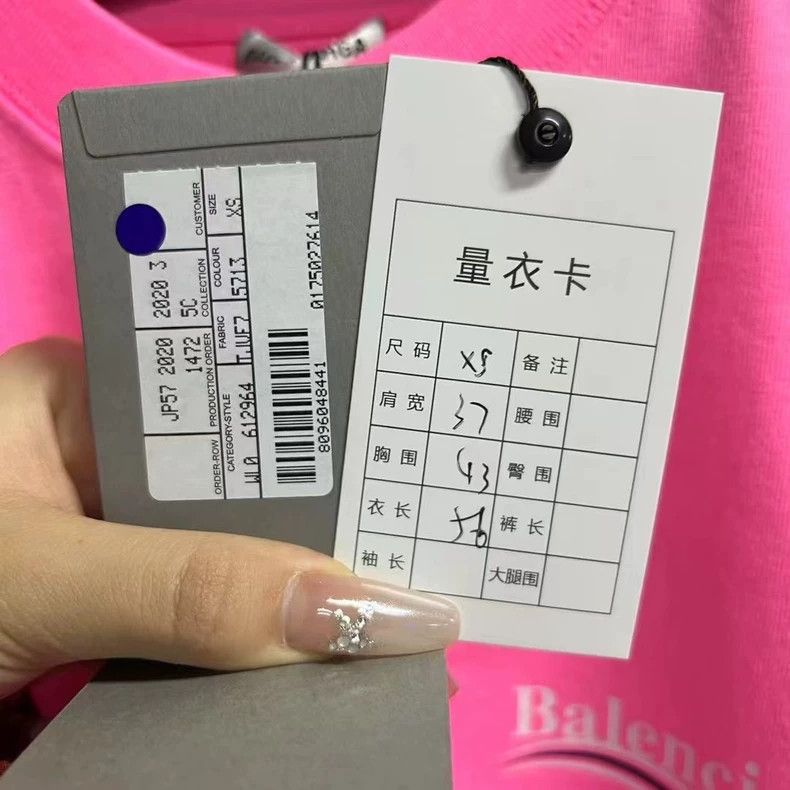 Balenciaga Balenciaga Pink Letter Print Short Sleeve T-Shirt-yf Size US XS / EU 42 / 0 - 4 Thumbnail