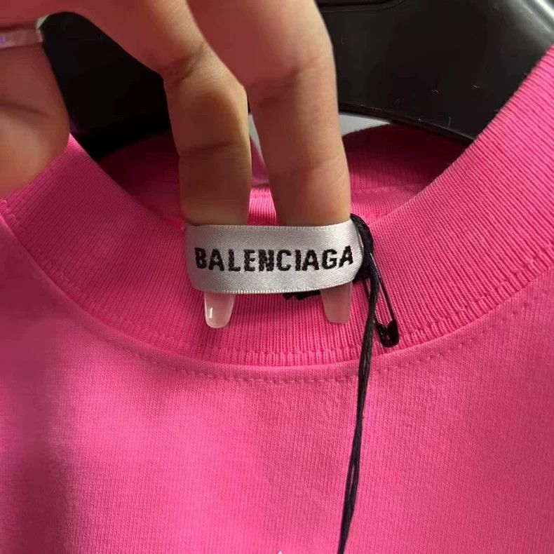 Balenciaga Balenciaga Pink Letter Print Short Sleeve T-Shirt-yf Size US XS / EU 42 / 0 - 2 Thumbnail