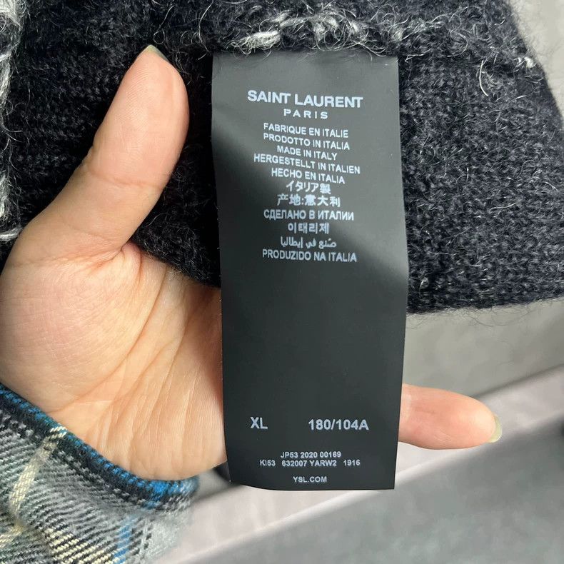 Saint Laurent Paris Saint Laurent Black and White Sweater-yf Size US XL / EU 56 / 4 - 4 Thumbnail