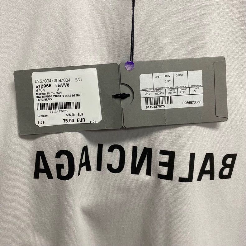 Balenciaga Balenciaga White Logo Short Sleeve T-Shirt-yf Size US S / EU 44-46 / 1 - 5 Thumbnail