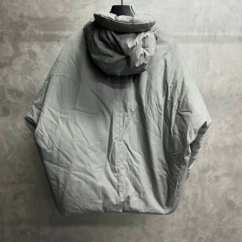 Prada Gray Hooded Loose Long Sleeve Down Jacket-yf Size US M / EU 48-50 / 2 - 6 Thumbnail