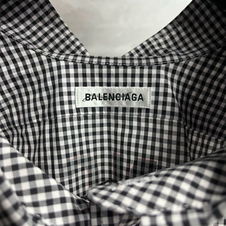 Balenciaga Balenciaga Black and White Plaid Long Sleeve Shirt-yf Size US S / EU 44-46 / 1 - 2 Thumbnail