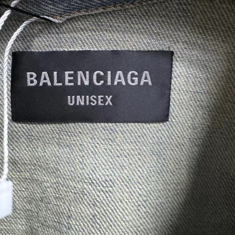 Balenciaga Balenciaga Yellow Logo Denim Jacket Size S-yf Size US S / EU 44-46 / 1 - 2 Thumbnail