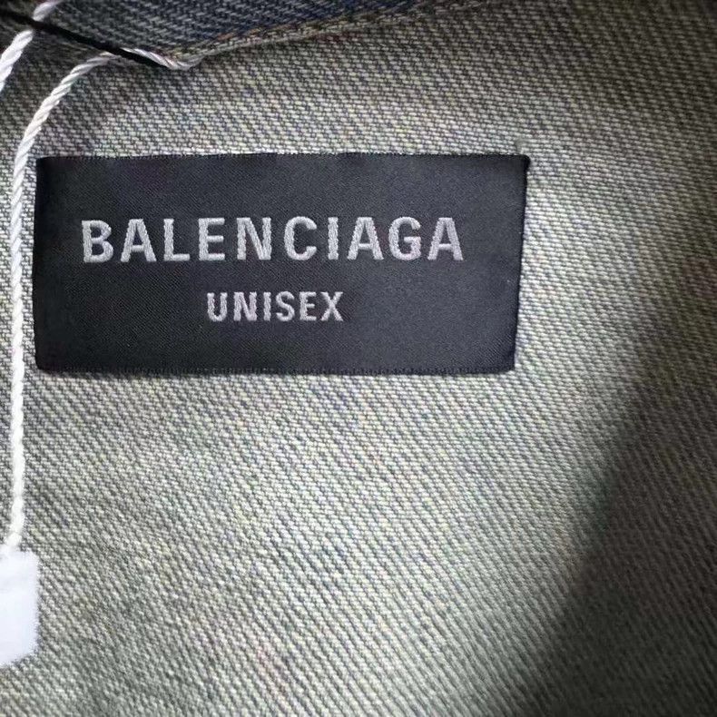Balenciaga Balenciaga Yellow Logo Denim Jacket Size S-yf Size US S / EU 44-46 / 1 - 7 Thumbnail