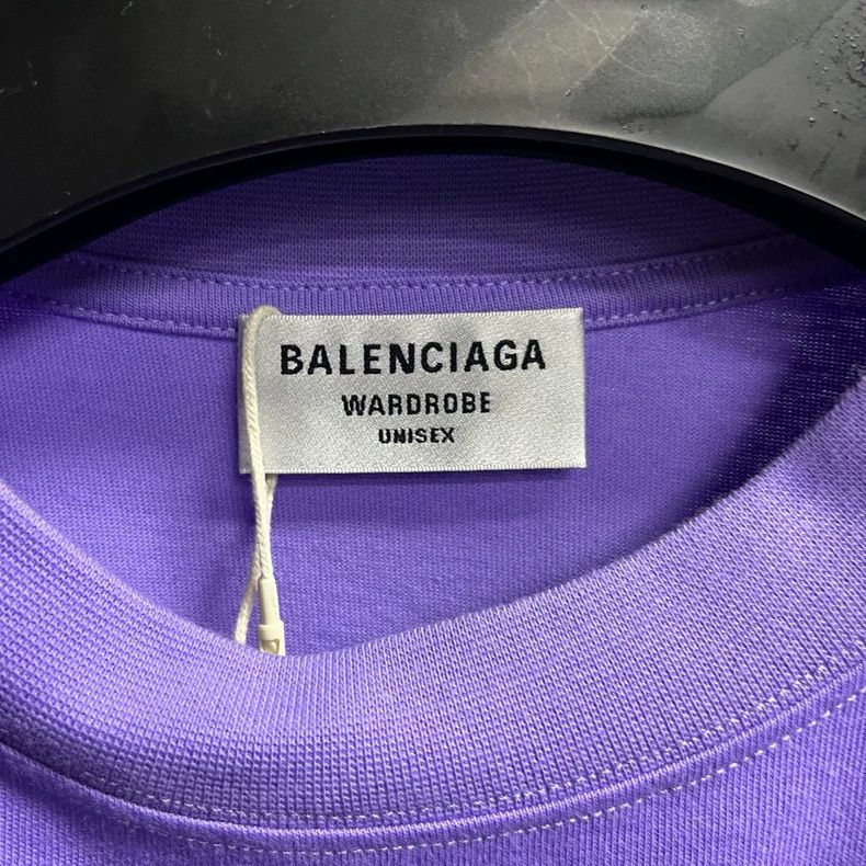 Balenciaga Balenciaga Purple Letter Logo Short Sleeve T-Shirt-yf Size US XS / EU 42 / 0 - 2 Thumbnail