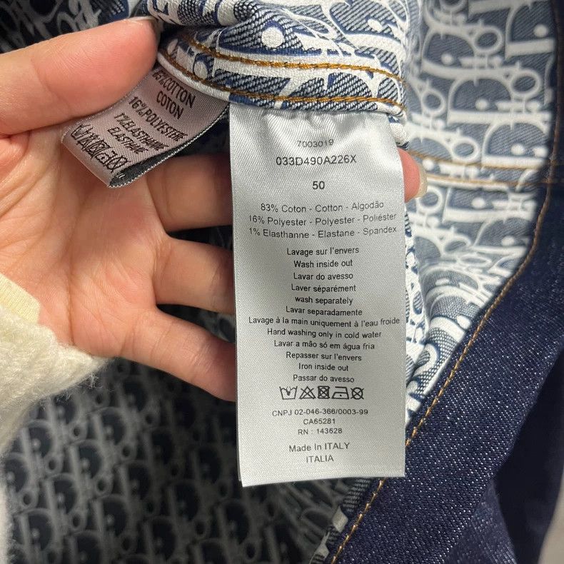 Dior Dior Blue Printed Long Sleeve Denim Jacket-yf Size US L / EU 52-54 / 3 - 4 Thumbnail