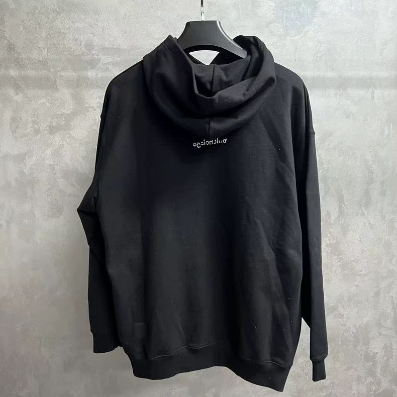 Balenciaga Balenciaga Black Logo Long Sleeve Hoodie-yf Size US S / EU 44-46 / 1 - 5 Thumbnail