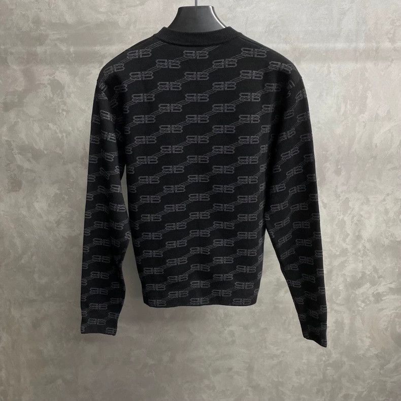 Balenciaga Balenciaga Black Logo Pattern Knit Sweater-yf Size US S / EU 44-46 / 1 - 2 Thumbnail