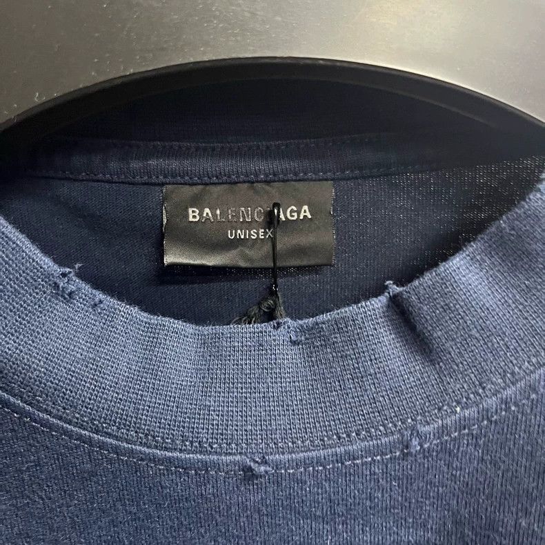 Balenciaga Balenciaga Dark Blue Logo Print T-Shirt-yf Size US XS / EU 42 / 0 - 2 Thumbnail