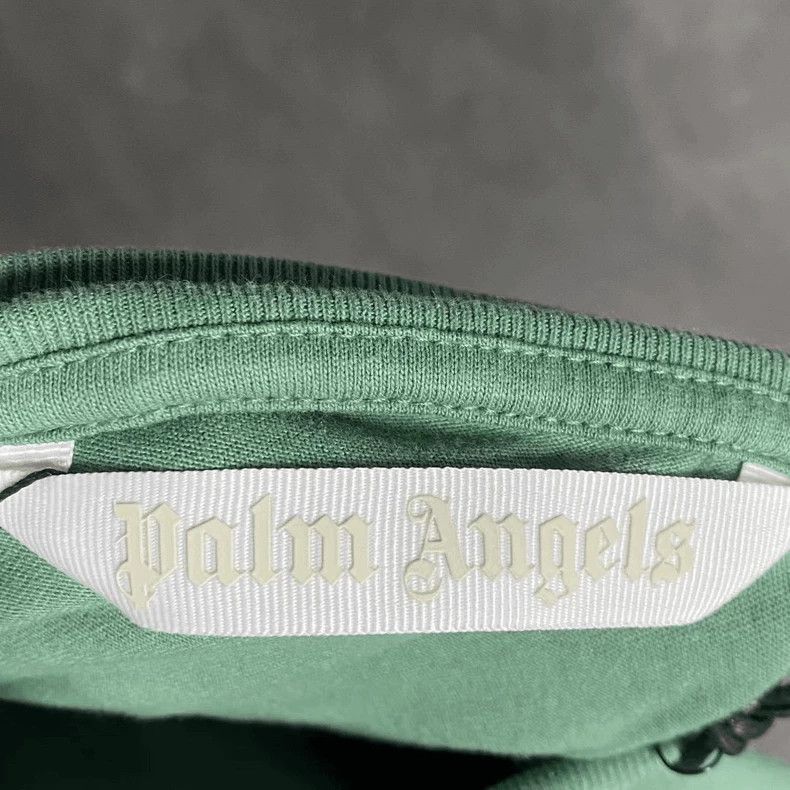 Palm Angels Palm Angels Green Logo Print Short Sleeve Tee-yf Size US M / EU 48-50 / 2 - 3 Thumbnail