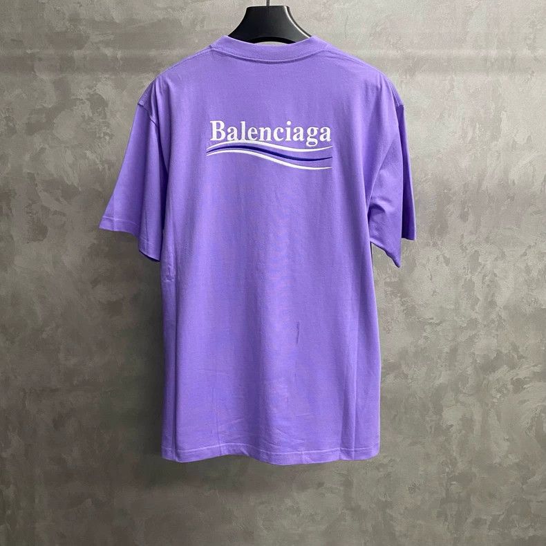 Balenciaga Balenciaga Purple Embroidered Logo Short Sleeve Shirt-yf Size US XXS / EU 40 - 2 Thumbnail
