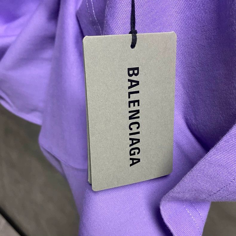 Balenciaga Balenciaga Purple Embroidered Logo Short Sleeve Shirt-yf Size US XXS / EU 40 - 5 Thumbnail