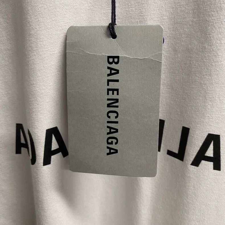 Balenciaga Balenciaga White Logo Printed Short Sleeve Shirt-yf Size US S / EU 44-46 / 1 - 4 Thumbnail