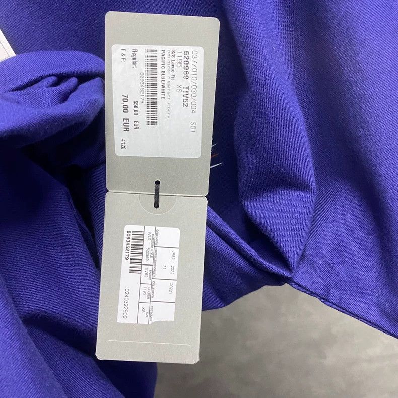 Balenciaga Balenciaga Blue Logo Short Sleeve Shirt-yf Size US S / EU 44-46 / 1 - 6 Thumbnail
