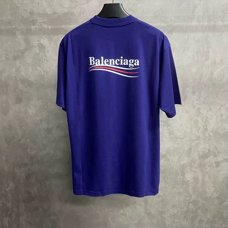 Balenciaga Balenciaga Blue Logo Short Sleeve Shirt-yf Size US S / EU 44-46 / 1 - 2 Thumbnail