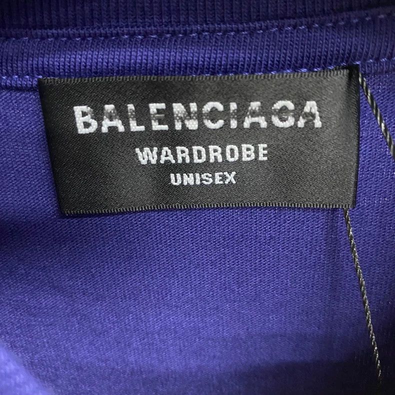 Balenciaga Balenciaga Blue Logo Short Sleeve Shirt-yf Size US S / EU 44-46 / 1 - 3 Thumbnail