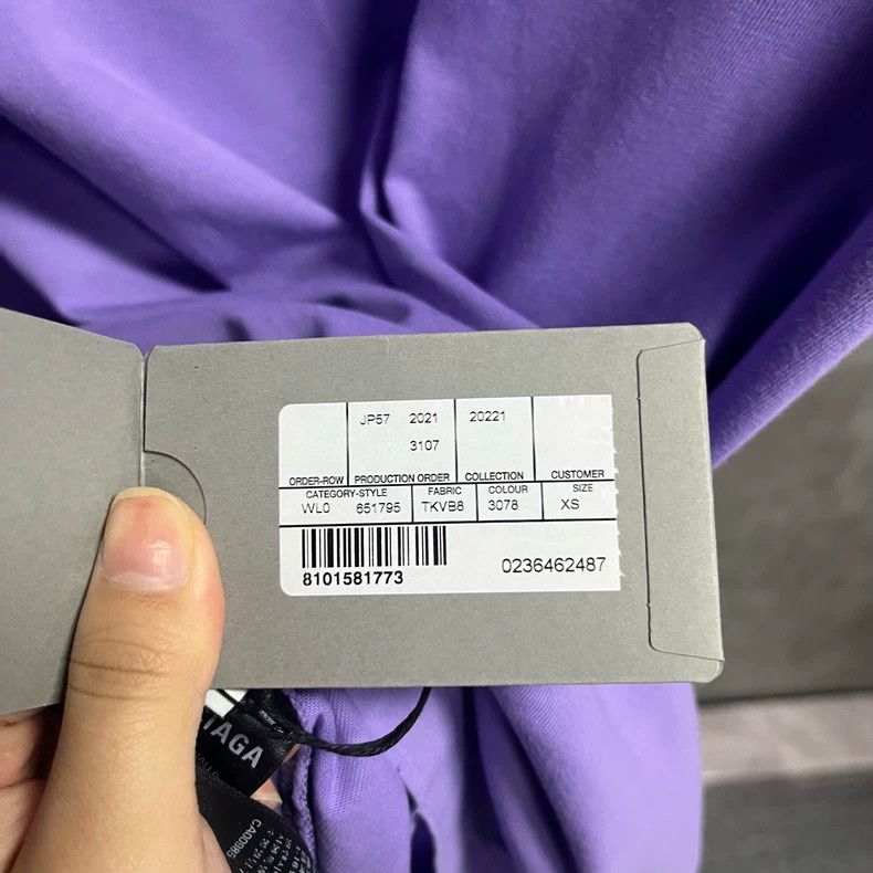 Balenciaga Balenciaga Lavender Logo Short Sleeve T-Shirt-yf Size US XS / EU 42 / 0 - 5 Thumbnail