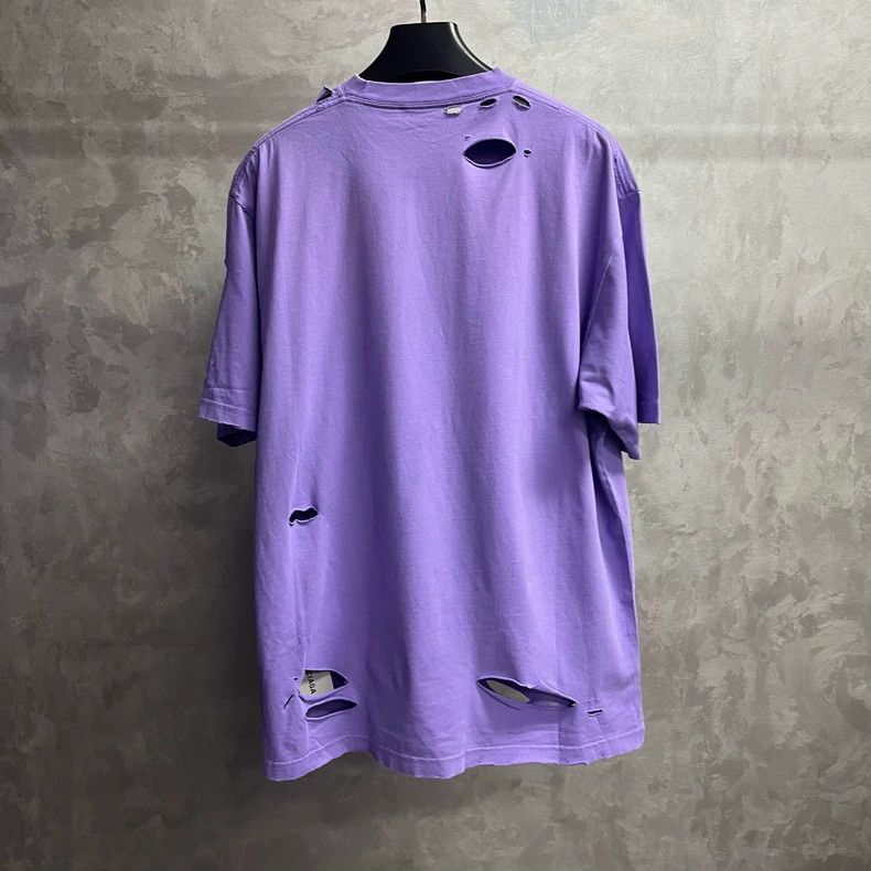 Balenciaga Balenciaga Lavender Logo Short Sleeve T-Shirt-yf Size US XS / EU 42 / 0 - 6 Thumbnail