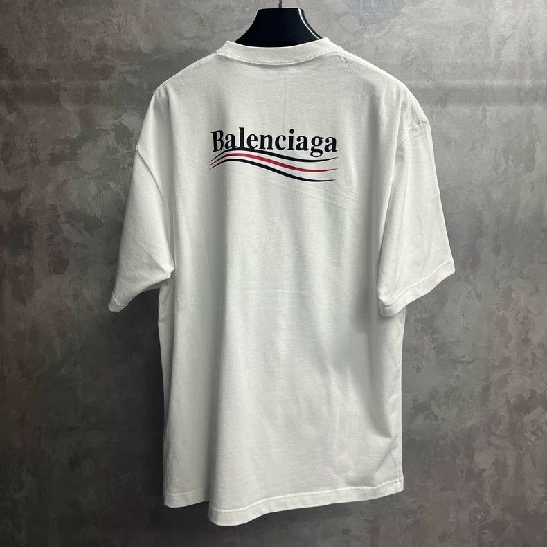 Balenciaga Balenciaga White Logo Print Short Sleeve T-shirt-yf Size US M / EU 48-50 / 2 - 5 Thumbnail