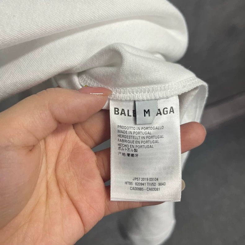 Balenciaga Balenciaga White Logo Print Short Sleeve T-shirt-yf Size US M / EU 48-50 / 2 - 4 Thumbnail